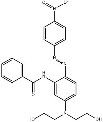 N-[5-[ビス(2-ヒドロキシエチル)アミノ]-2-[(4-ニトロフェニル)アゾ]フェニル]ベンズアミド 化学構造式