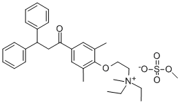 65084-06-2 Ethanaminium, 2-N,N-diethyl-2-(2,6-dimethyl-4-(1-oxo-3,3-diphenylpropy l)phenoxy)-N-methyl-, methyl sulfate