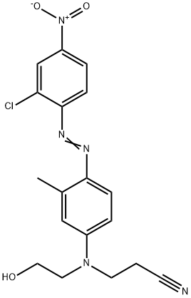 3-[[4-[(2-クロロ-4-ニトロフェニル)アゾ]-3-メチルフェニル](2-ヒドロキシエチル)アミノ]プロパンニトリル 化学構造式