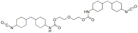 ビス[2-[[4-[(4-イソシアナトシクロヘキシル)メチル]シクロヘキシル]アミノカルボニルオキシ]エチル]エーテル 化学構造式