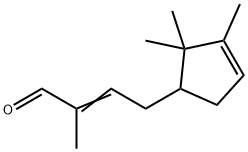 2-methyl-4-(2,2,3-trimethyl-3-cyclopenten-1-yl)-2-butenal Structure