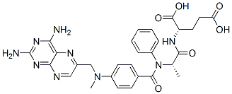 N-(N-(4-(((2,4-Diamino-6-pteridinyl)methyl)methylamino)benzoyl)-L-phen ylalanyl)-L-glutamic acid Structure