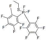 ジフルオロビス(ペンタフルオロフェニル)(エチルチオ)ホスホラン 化学構造式