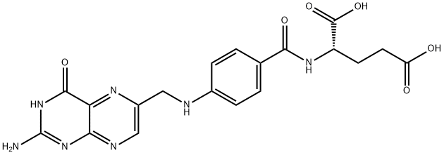 DL-Glutamic acid, N-[4-[[(2-amino-1,4-dihydro-4-oxo-6-pteridinyl)methyl]amino]benzoyl]-,65165-92-6,结构式