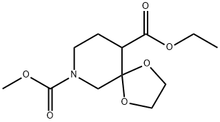 10-ethyl 7-methyl 1,4-dioxa-7-azaspiro[4.5]decane-7,10-dicarboxylate,65202-60-0,结构式