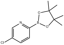 5-クロロ-2-(4,4,5,5-テトラメチル-1,3,2-ジオキサボロラン-2-イル)ピリジン 化学構造式