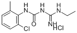Urea, 1-(2-chloro-6-methylphenyl)-3-ethylamidino-, hydrochloride Structure