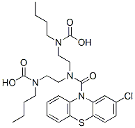 ジ(ブチルカルバミド酸)2,2'-[[(2-クロロ-10H-フェノチアジン-10-イル)カルボニル]イミノ]ビスエチル 化学構造式