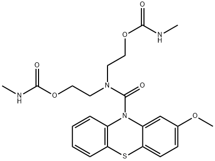 N,N-Bis(2-(((methylamino)carbonyl)oxy)ethyl)-2-methoxy-10H-phenothiazi ne-10-carboxamide Structure