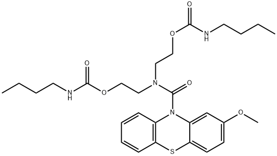 Di(butylcarbamic acid)2,2'-[[(2-methoxy-10H-phenothiazin-10-yl)carbonyl]imino]bisethyl ester,65241-11-4,结构式