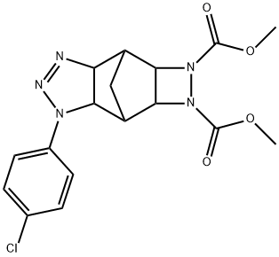 dimethyl 1-(p-chlorophenyl)-3a,4,4a,6a,7,7a-hexahydro-4,7-methano-1H-[1,2]diazeto[3,4-f]benzotriazole-5,6-dicarboxylate Struktur