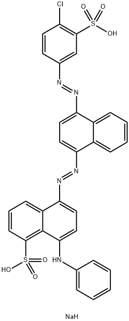 disodium 5-((4-((4-chloro-3-sulfonatophenyl)azo)-1-naphthyl)azo)-8-(phenylamino)-1-naphthalenesulfonate,6527-62-4,结构式