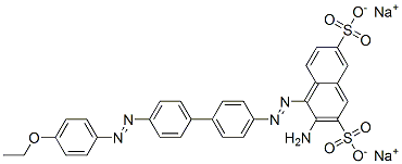 3-Amino-4-[[4'-[(4-ethoxyphenyl)azo]-1,1'-biphenyl-4-yl]azo]-2,7-naphthalenedisulfonic acid disodium salt,6528-39-8,结构式