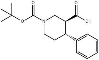 (3S,4R)-1-(tert-butoxycarbonyl)-4-phenylpiperidine-3-carboxylic acid Structure