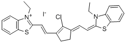 2-[2-[2-CHLORO-3-[2-(3-ETHYL-3H-BENZTHIAZOL-2-YLIDENE)-ETHYLIDENE]-1-CYCLOPENTEN-1-YL]ETHENYL]-3-ETHYL-BENZTHIAZOLIUM IODIDE 化学構造式