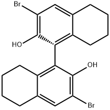 (R)-(+)-3,3'-二溴-5,5',6,6'7,7',8,8'-八氢-1,1'-二-2-萘酚,65355-08-0,结构式