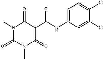 N-(3,4-dichlorophenyl)-1,2,3,4-tetrahydro-6-hydroxy-1,3-dimethyl-2,4-dioxopyrimidine-5-carboxamide Struktur