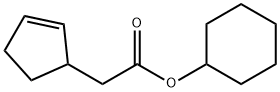 2-シクロペンテン-1-酢酸シクロヘキシル 化学構造式