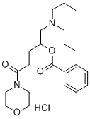 Morpholine, 4-(4-(benzoyloxy)-5-(dipropylamino)-1-oxopentyl)-, monohyd rochloride Structure
