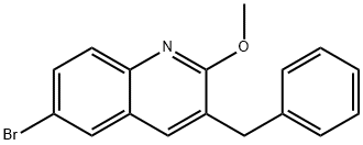 3-ベンジル-6-ブロモ-2-メトキシキノリン 化学構造式