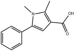 1,2-二甲基-5-苯基-3-吡咯羧酸, 65473-92-9, 结构式