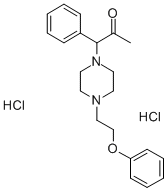 2-Propanone, 1-(4-(2-phenoxyethyl)-1-piperazinyl)-1-phenyl-, dihydroch loride|
