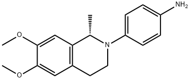 4-[(1S)-3,4-ジヒドロ-6,7-ジメトキシ-1-メチルイソキノリン-2(1H)-イル]ベンゼンアミン 化学構造式