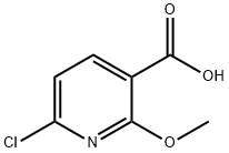 6-クロロ-2-メトキシピリジン-3-カルボン酸 化学構造式