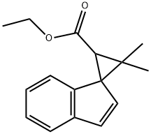エチル 2,2-ジメチルスピロ[シクロプロパン-1,1'-インデン]-3-カルボキシラート 化学構造式