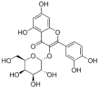 4H-1-Benzopyran-4-one, 2-(3,4-dihydroxyphenyl)-3-(alpha-D-galactopyran osyloxy)-5,7-dihydroxy- Struktur