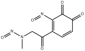 4-[(Methylnitrosoamino)acetyl]-3-nitroso-1,2-benzoquinone Structure