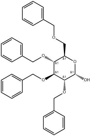 2,3,4,6-TETRA-O-BENZYL-ALPHA-D-GLUCOPYRANOSE 化学構造式