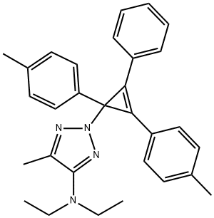 2-[1,2-Bis(4-methylphenyl)-3-phenyl-2-cyclopropen-1-yl]-N,N-diethyl-5-methyl-2H-1,2,3-triazol-4-amine,65660-06-2,结构式