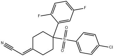 2-(4-(4-chlorophenylsulfonyl)-4-(2,5-difluorophenyl)cyclohexylidene)acetonitrile Struktur