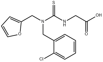 ({[(2-chlorobenzyl)(2-furylmethyl)amino]carbonothioyl}amino)acetic acid Struktur