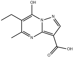 Pyrazolo[1,5-a]pyrimidine-3-carboxylic acid, 6-ethyl-7-hydroxy-5-methyl- (9CI) 化学構造式