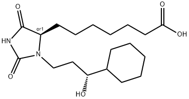 (4R)-(3-[(3R,S)-3-CYCLOHEXYL-3-HYDROXYPROPYL]-2,5-DIOXO)-4-IMIDAZOLIDINE-HEPTANOIC ACID Struktur