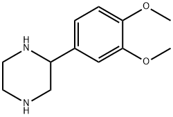 2-(3,4-ジメトキシフェニル)ピペラジン 化学構造式