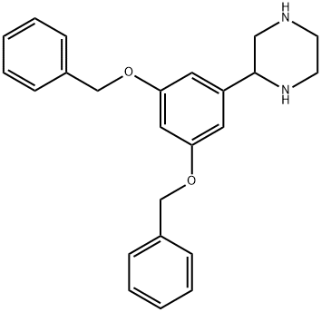 2-(3,5-ジベンジルオキシフェニル)ピペラジン 化学構造式