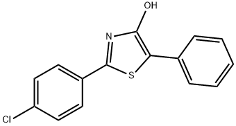 2-(4-氯苯基)-5-苯基噻唑-4-醇, 65752-50-3, 结构式