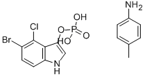 5-ブロモ-4-クロロ-3-インドリルホスファートp-トルイジン塩 化学構造式