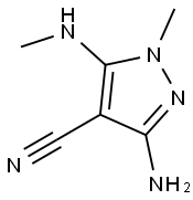 1H-Pyrazole-4-carbonitrile,  3-amino-1-methyl-5-(methylamino)- Struktur