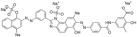2-Hydroxy-5-[[4-[[6-hydroxy-2-[3-[(1-hydroxy-4-sodiosulfo-2-naphthalenyl)azo]phenyl]-8-sodiosulfo-1H-naphth[1,2-d]imidazol-7-yl]azo]benzoyl]amino]-3-methylbenzoic acid sodium salt|