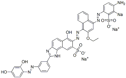 7-[[4-[(4-Amino-3-sodiosulfophenyl)azo]-2-ethoxy-1-naphthalenyl]azo]-6-hydroxy-2-[3-[(2,4-dihydroxyphenyl)azo]phenyl]-1H-naphth[1,2-d]imidazole-8-sulfonic acid sodium salt,6598-60-3,结构式