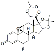 21-(アセチルオキシ)-9β,11β-エポキシ-6α-フルオロ-16α,17-[1-メチルエチリデンビス(オキシ)]プレグナ-1,4-ジエン-3,20-ジオン 化学構造式