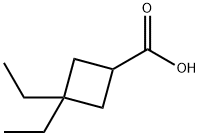 3,3-二乙基环丁烷-1-羧酸, 66016-24-8, 结构式