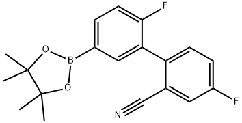 2,4-diflluoro-2-cyanobibenzen-5-boronic acid Struktur