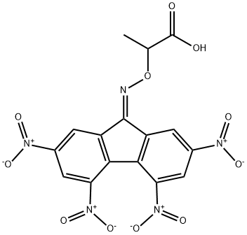 2-(2,4,5,7-四硝基-9-亚芴基氨基氧基)丙酸, 66069-40-7, 结构式
