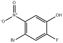 4-ブロモ-2-フルオロ-5-ニトロフェノール 化学構造式
