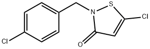 5-Chloro-2-(4-chlorophenylmethyl)-3(2H)-isothiazolone 化学構造式